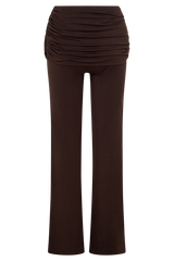 Keaton Modal Straight Leg Overlay Pant - Espresso