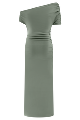 Kendra Scuba Jersey Midi Dress With Hardware - Sage