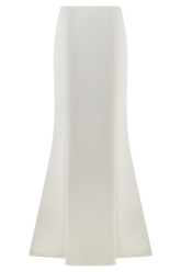 Khloe Satin Fishtail Maxi Skirt - White
