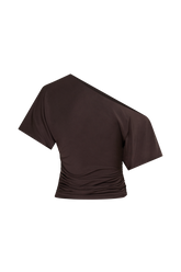 Luu Off Shoulder Slinky Top - Dark Chocolate