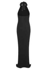 Melodie Halter Knit Maxi Dress - Black/White