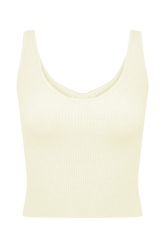 Natalya Ribbed Knit Cami Top - Ivory