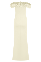 Nova Ruffle Off Shoulder Maxi Dress - Ivory