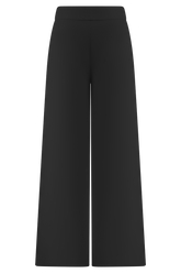 Raya Mid Rise Wide Leg Linen Pant - Black