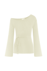 Reagan Off Shoulder Knit Top - White