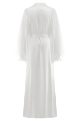 Sullivan Satin Bridal Robe With Lace - Ivory