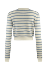 Tanner Striped Knit Cardigan - Light Blue/White