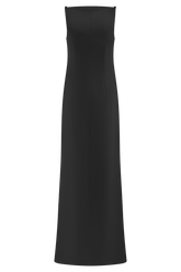 Violet Sleeveless Satin Maxi Dress - Black
