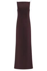 Violet Sleeveless Satin Maxi Dress - Dark Chocolate