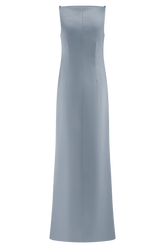 Violet Sleeveless Satin Maxi Dress - Frosted Blue