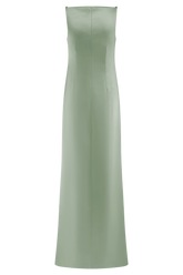 Violet Sleeveless Satin Maxi Dress - Sage