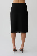 Amelia Chiffon Midi Skirt - Black