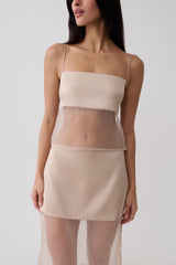 Claudia Sheer Sleeveless Top - Sand