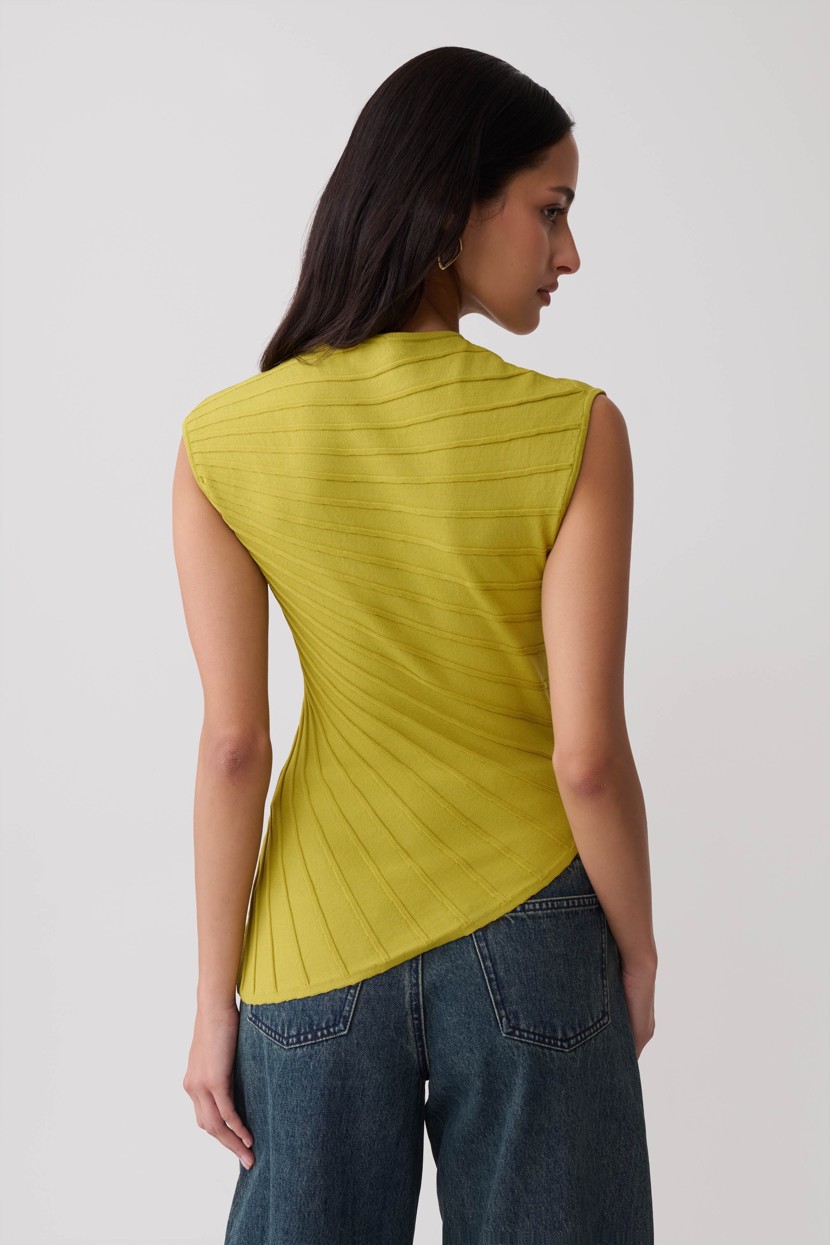 Marylee Knit Ribbed Sleeveless Top - Olive