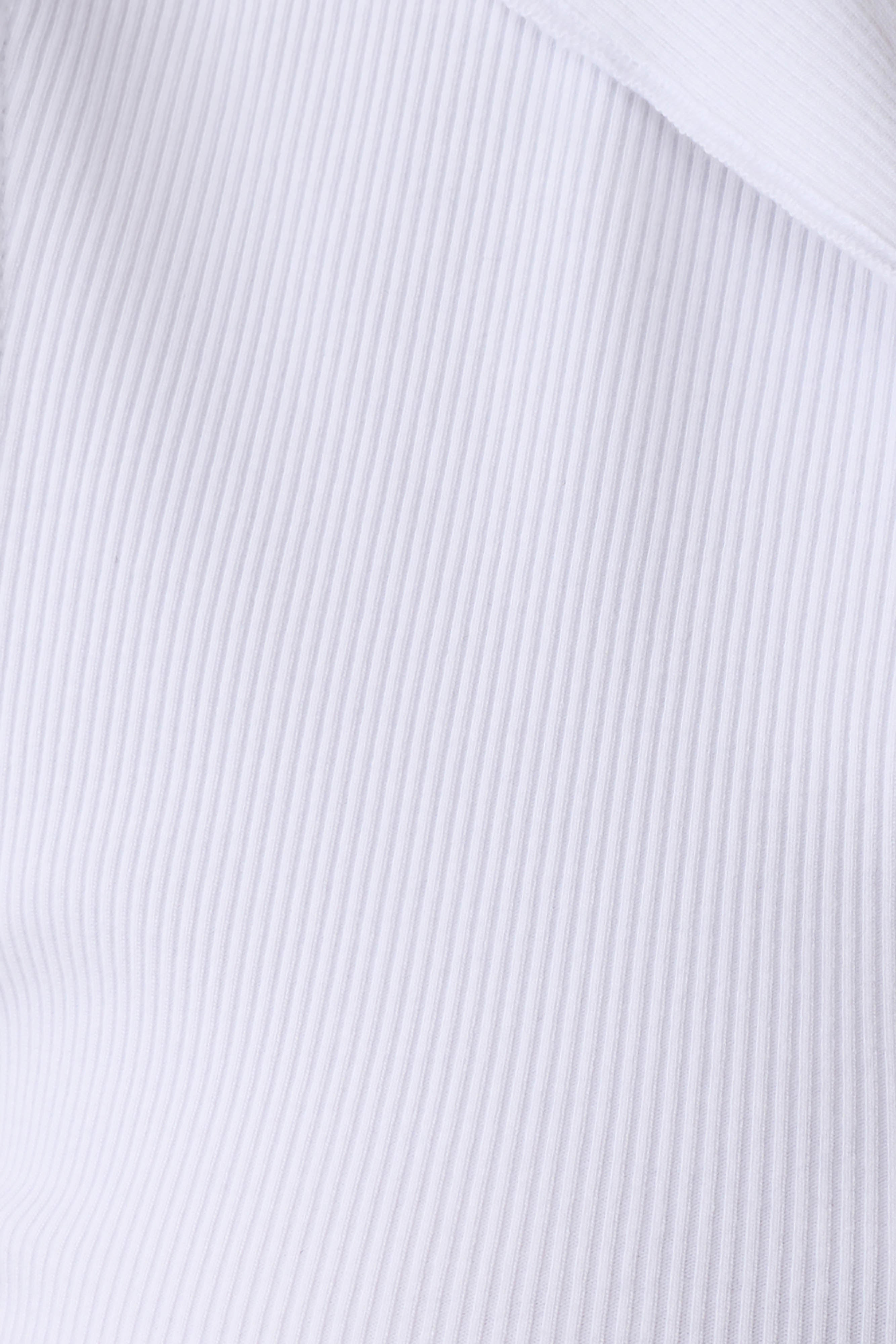 Myrtle Ribbed Sleeveless Lapel Top - White