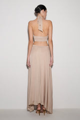 Nola Lurex Maxi Skirt - Gold