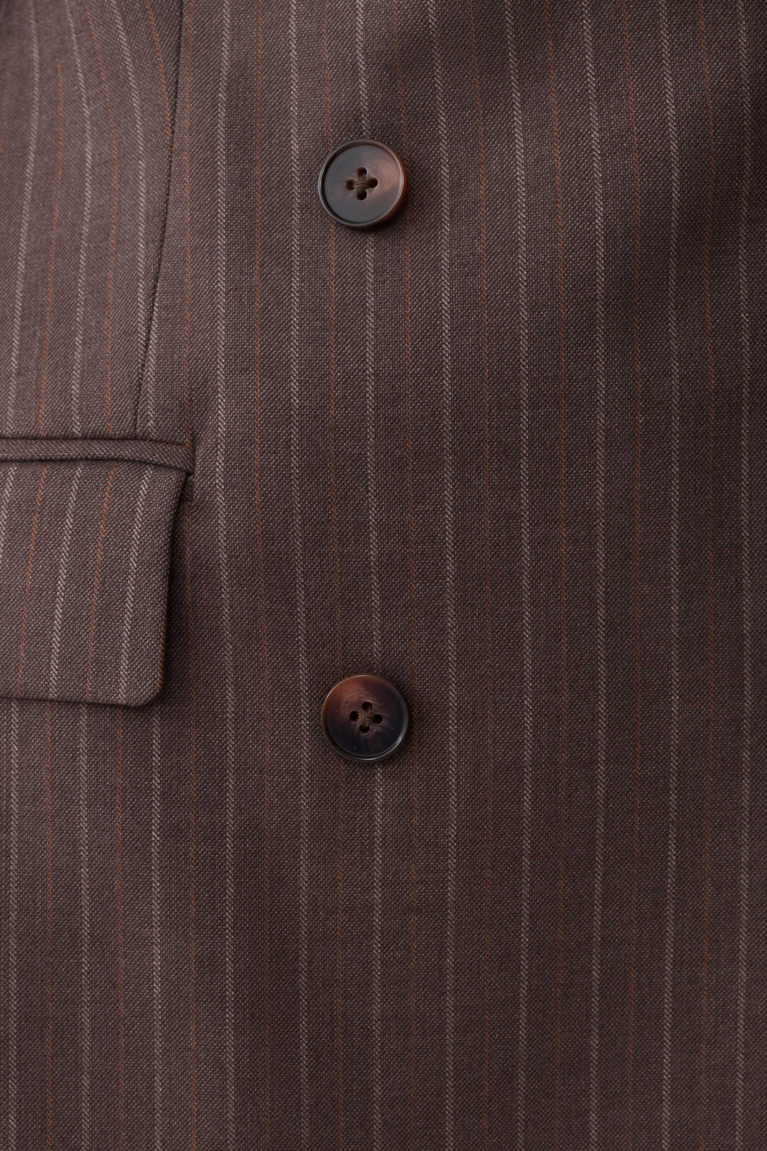 Phoebe Double Breasted Blazer - Brown Stripe