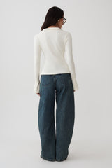 Analisa Button Down Long Sleeve Top - Ivory