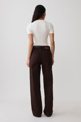 Janelle High V Neck Short Sleeve Top - Ivory