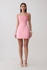 Isabel Satin Corset Mini Dress - Pink