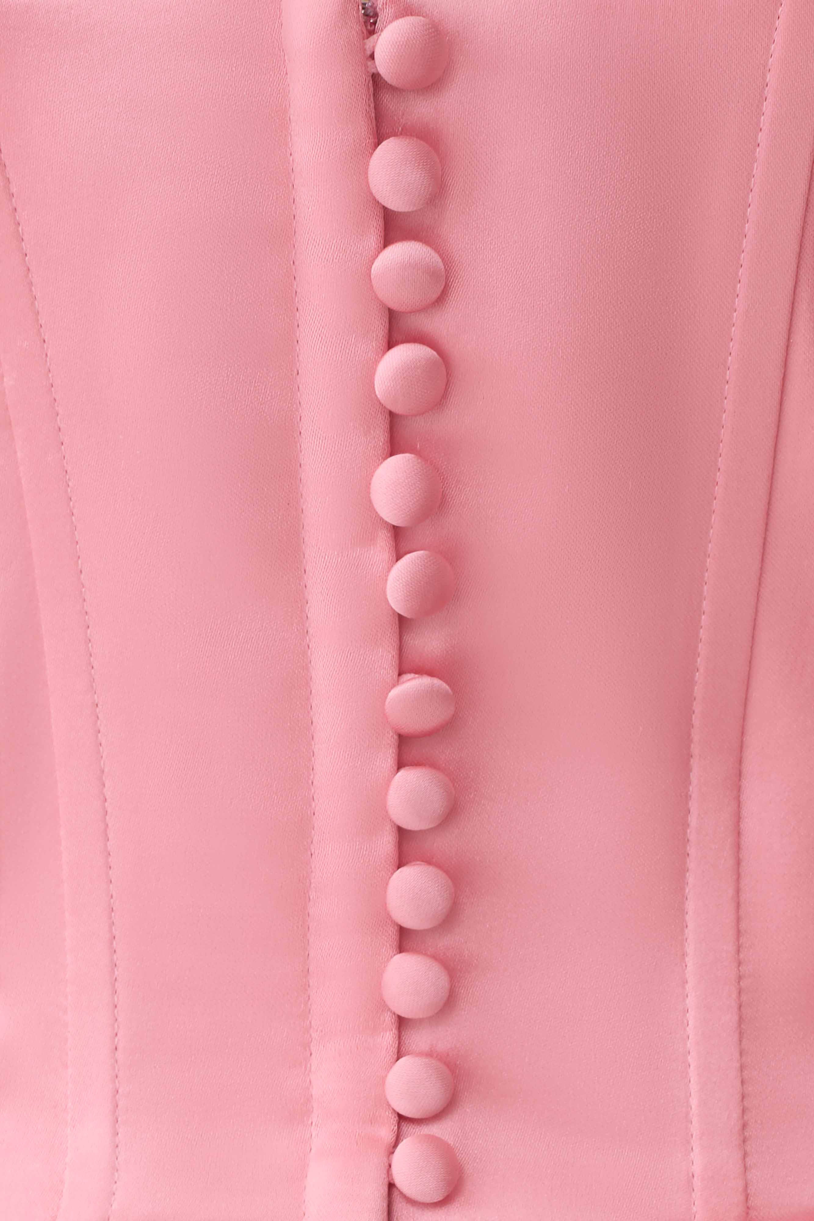 Isabel Satin Corset Mini Dress - Pink