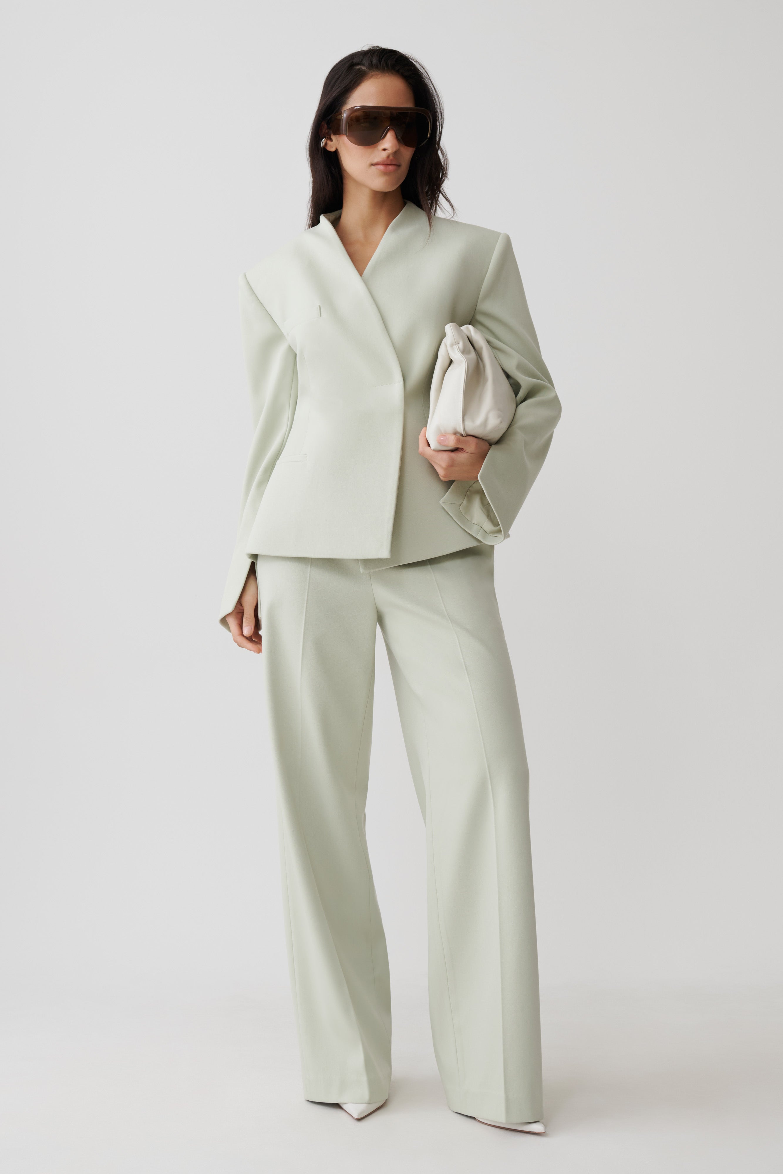 Katherine Suiting Structured Blazer - Sage