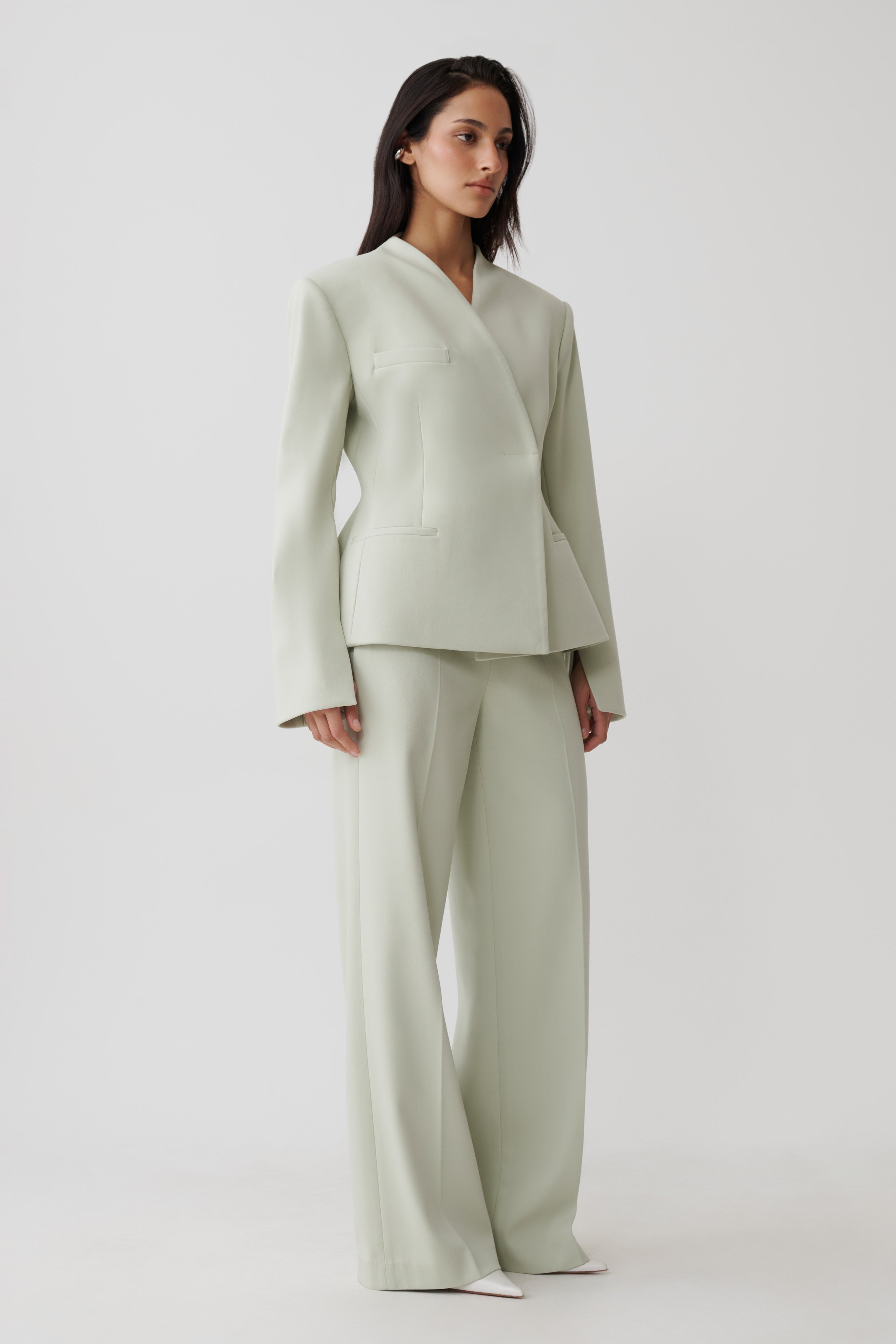 Katherine Suiting Structured Blazer - Sage