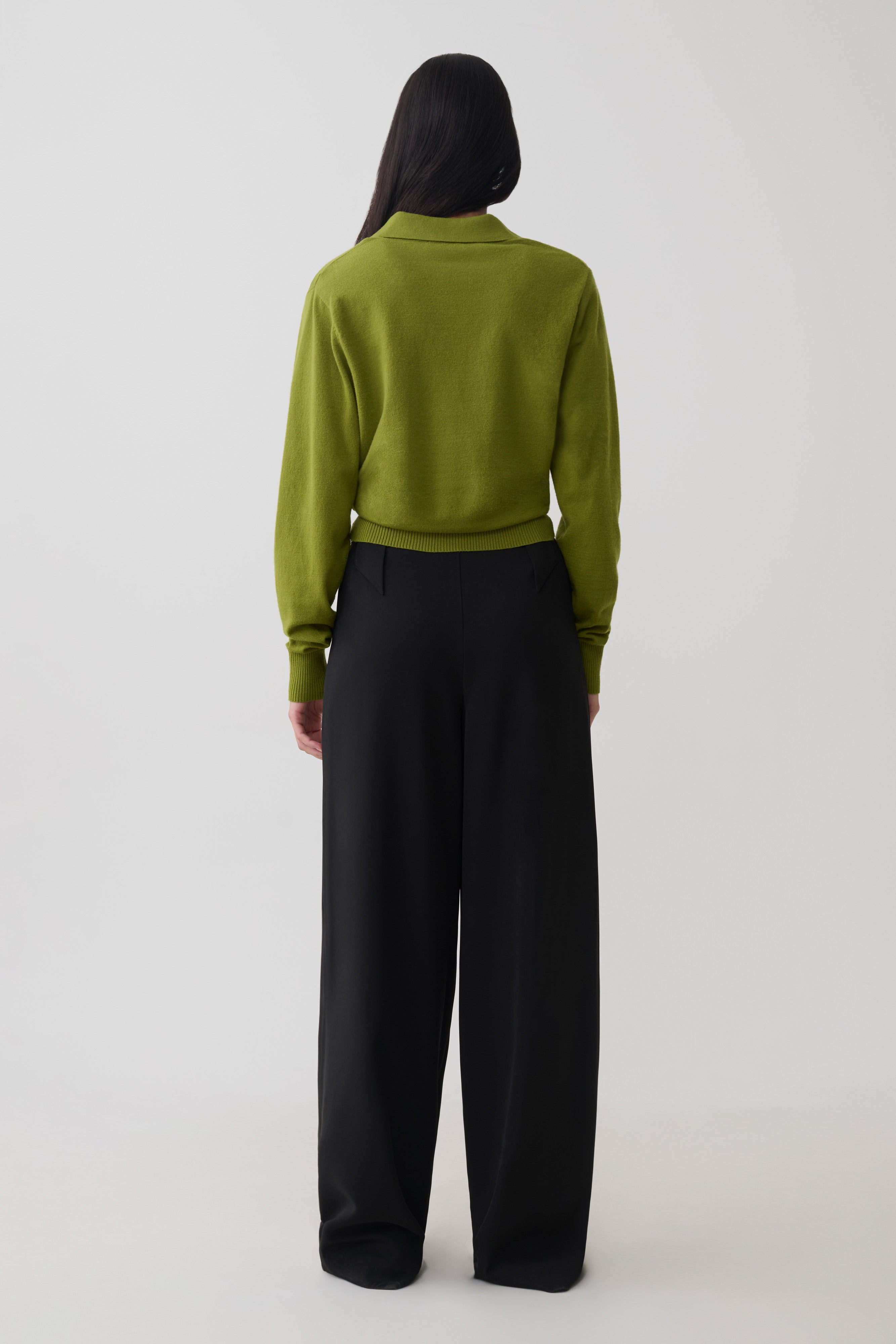 Logan Knit Top With Shoulder Pads - Olive