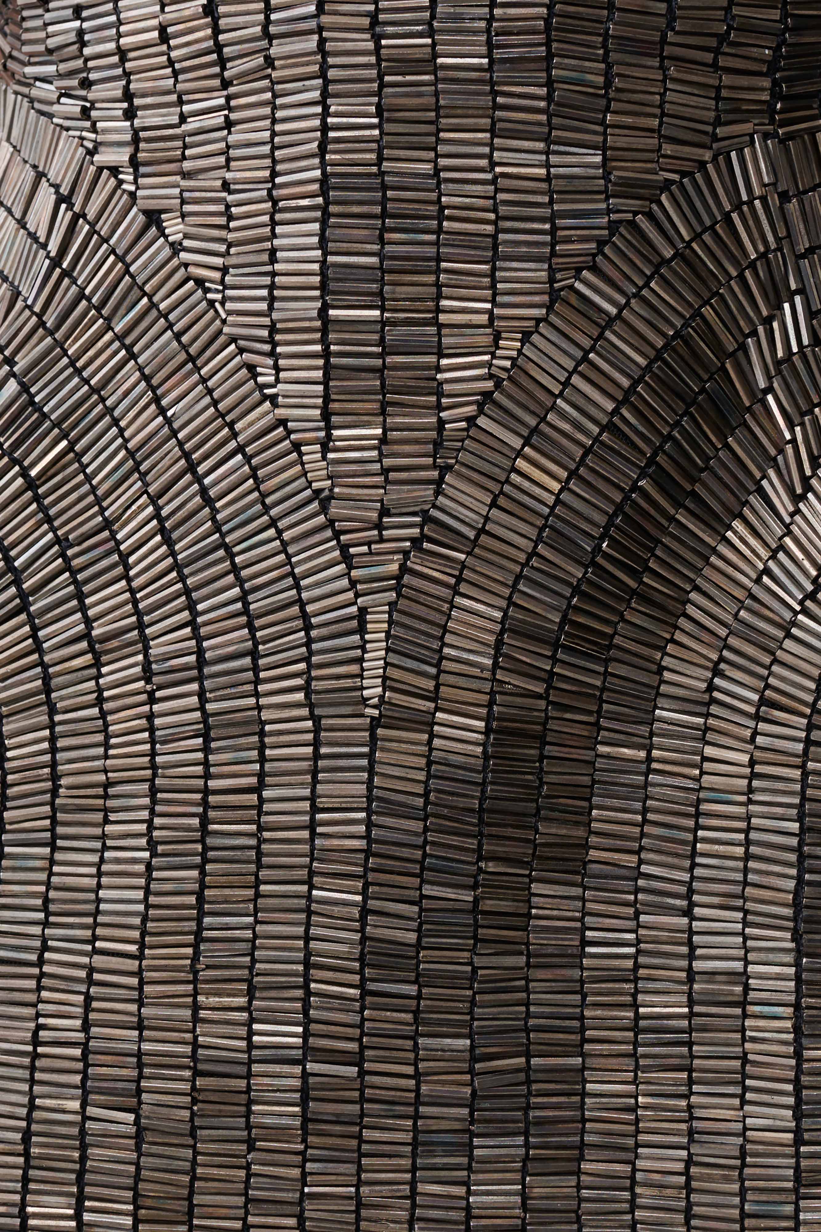 Milly Beaded Metal Mini Dress - Silver