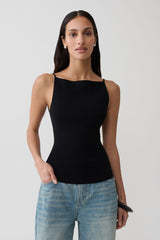 Tara Knit Tank Top - Black