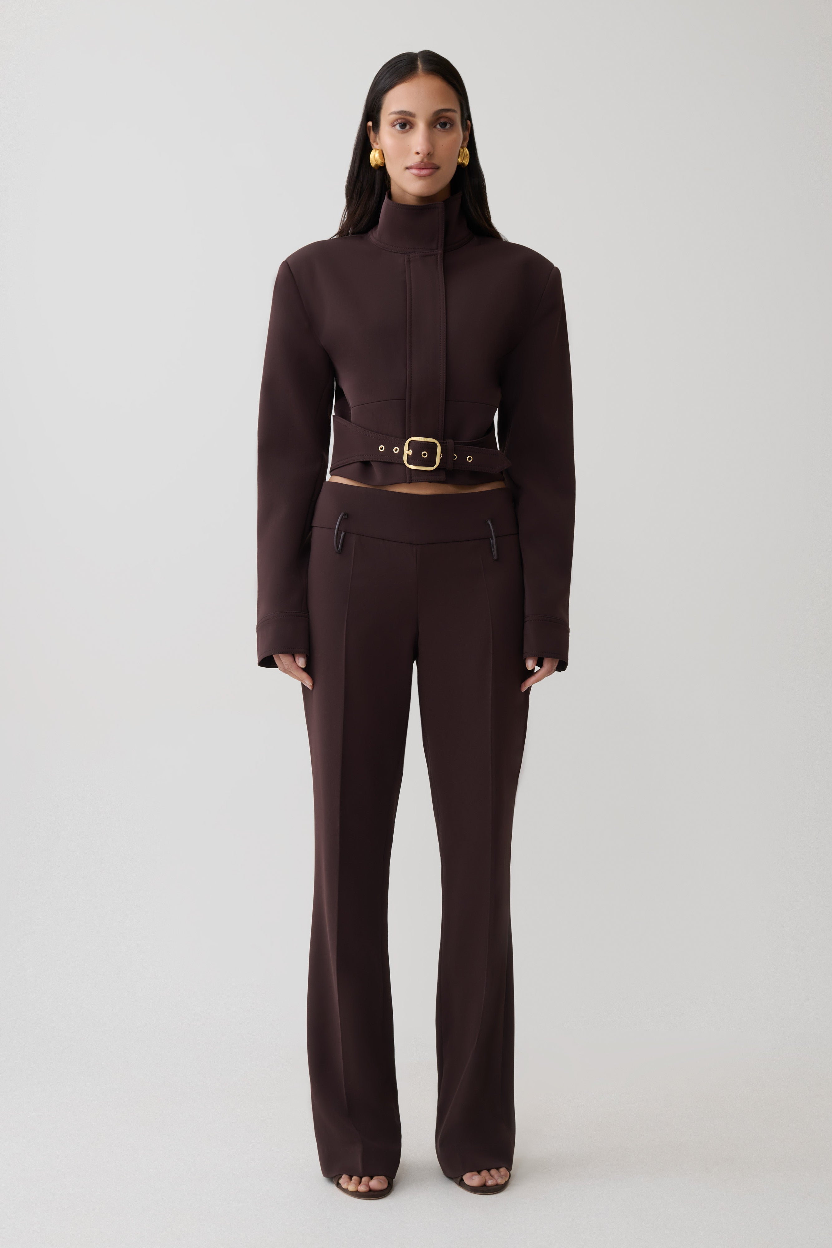 Brooke Structured Suiting Jacket - Burgundy