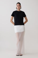 Ximena Organza Maxi Skirt - White