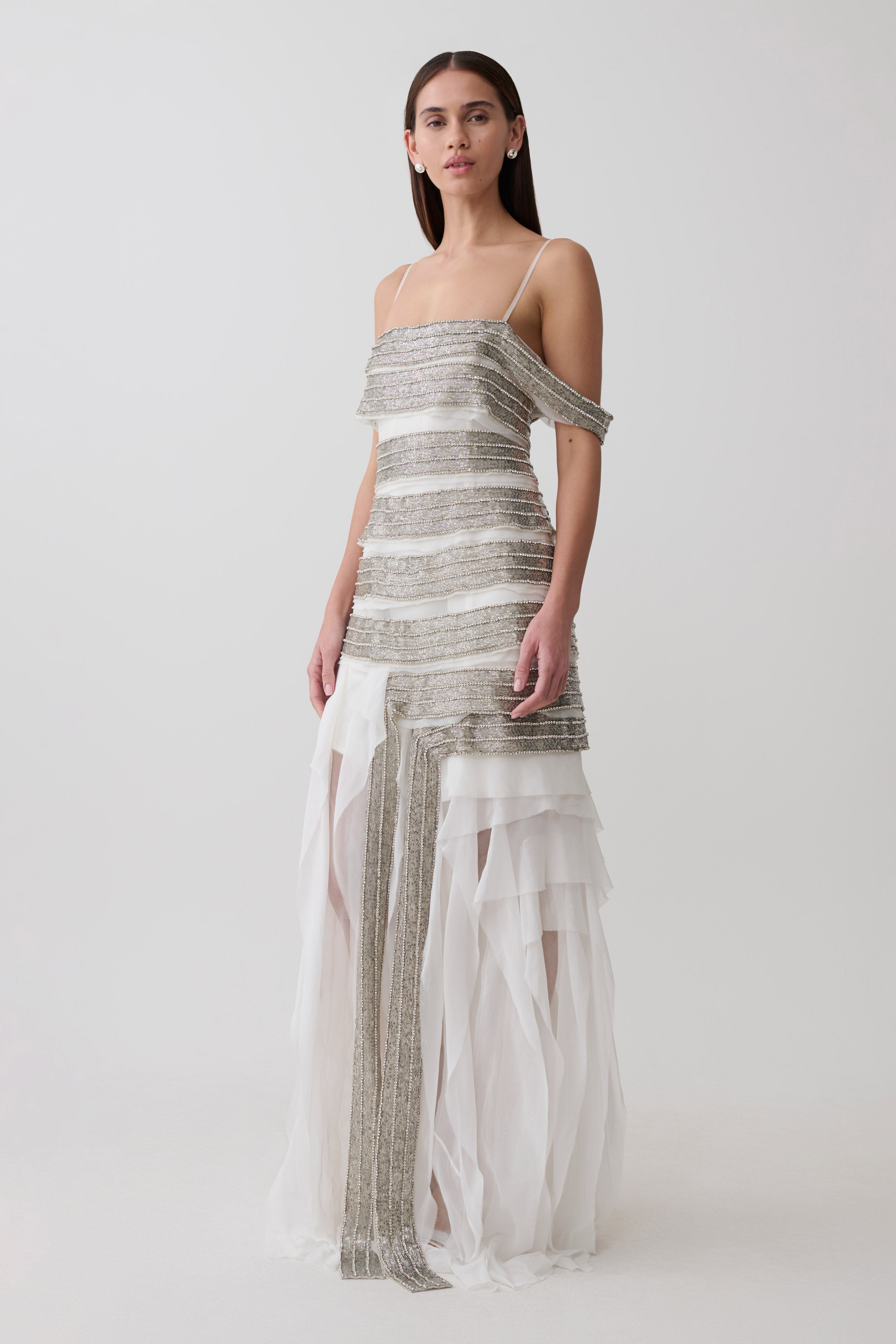 Jaide Embellished Maxi Dress - White