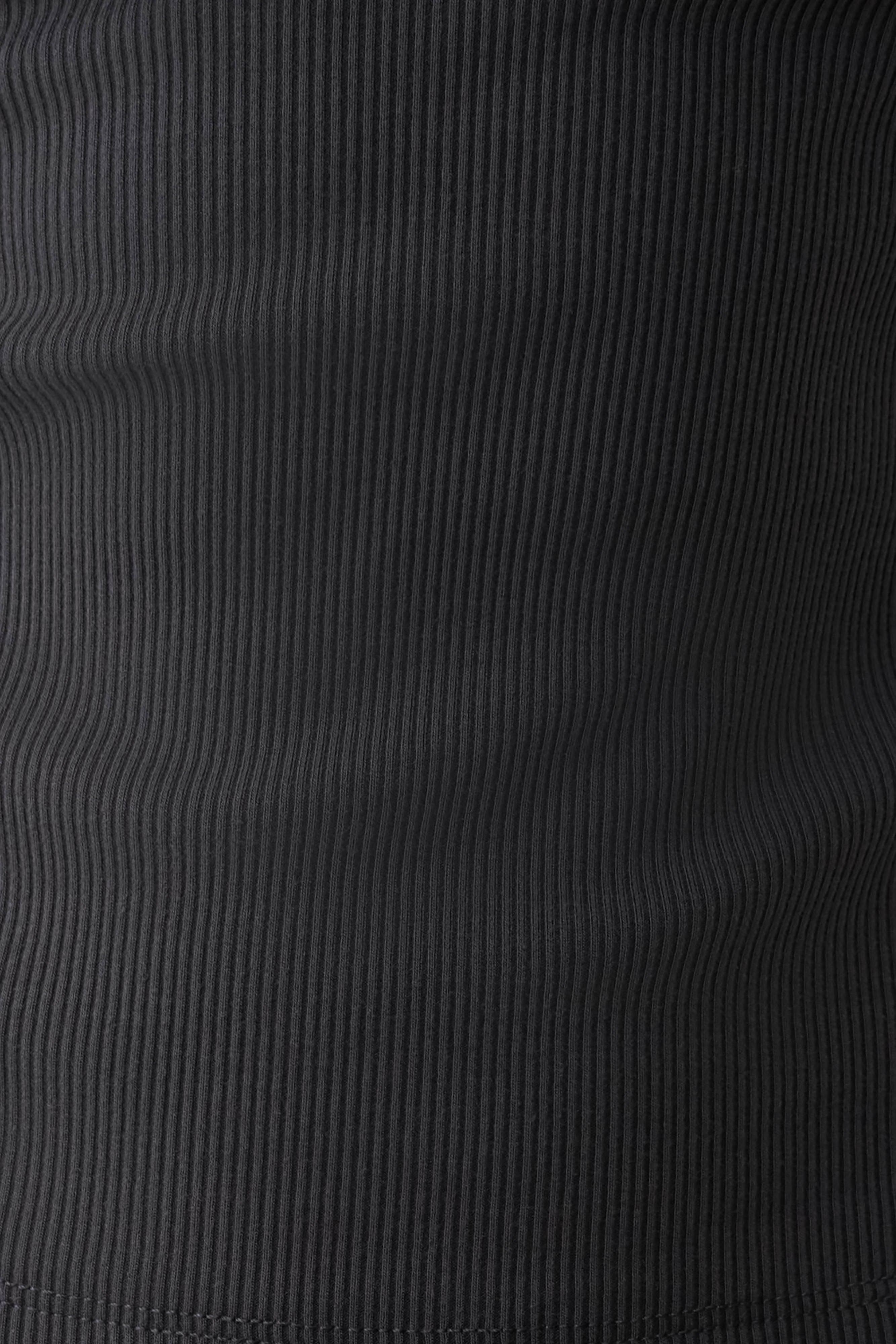 Myrtle Ribbed Sleeveless Lapel Top - Dark Charcoal