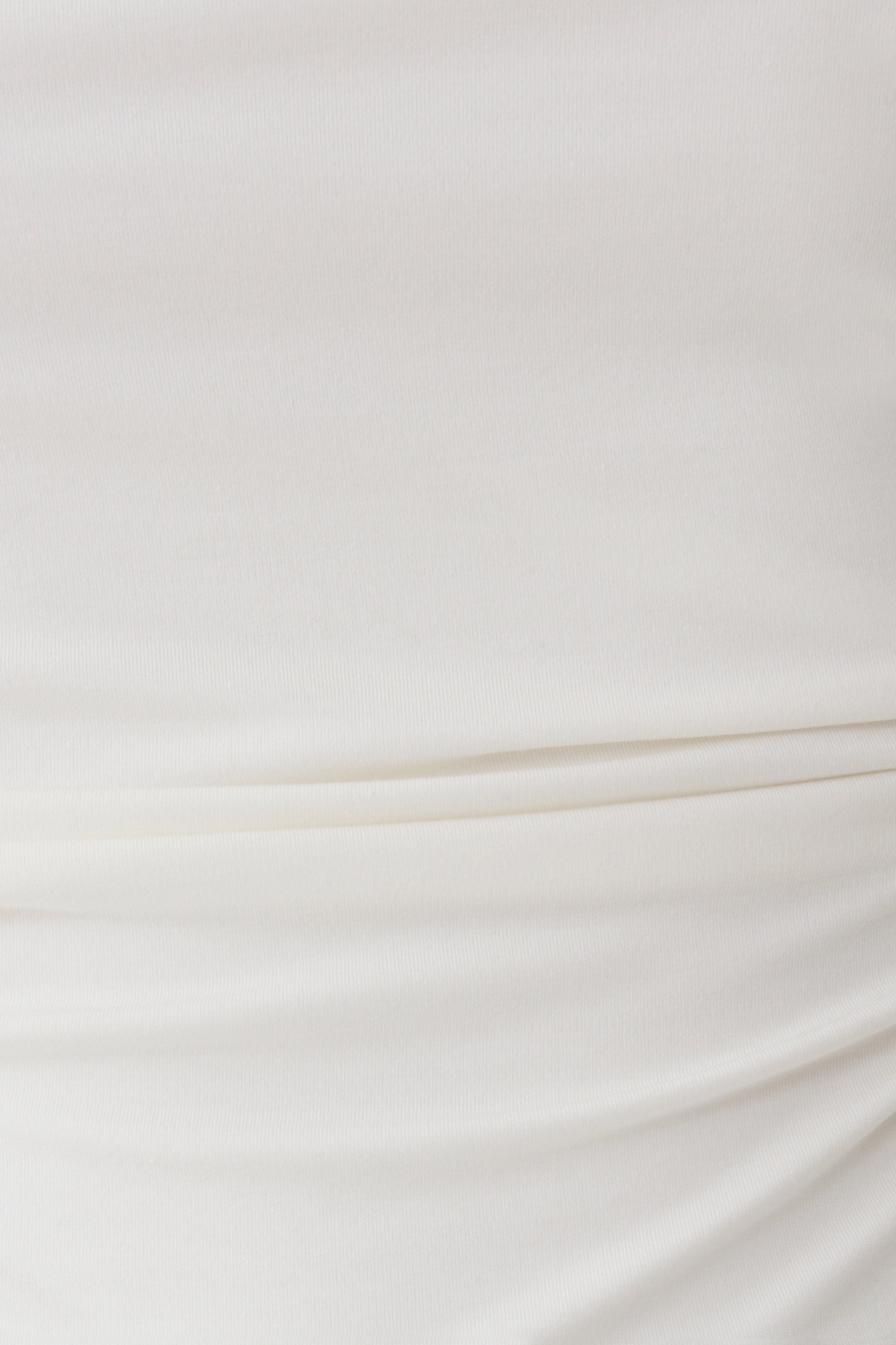 Yuna Short Sleeve Draped Hardware Top - Ivory
