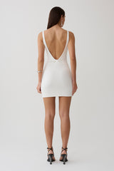 Yura Backless Twist Mini Dress - White