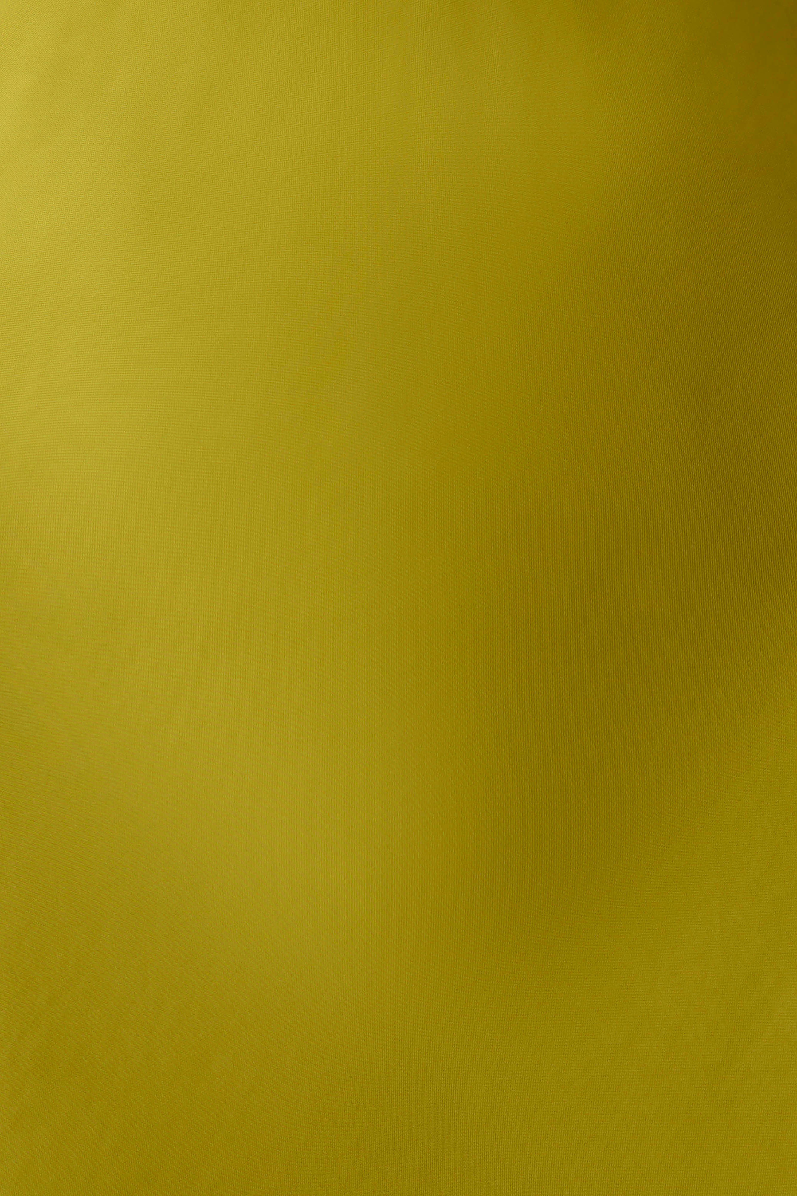 Mona Cut Out Satin Midi Dress - Chartreuse