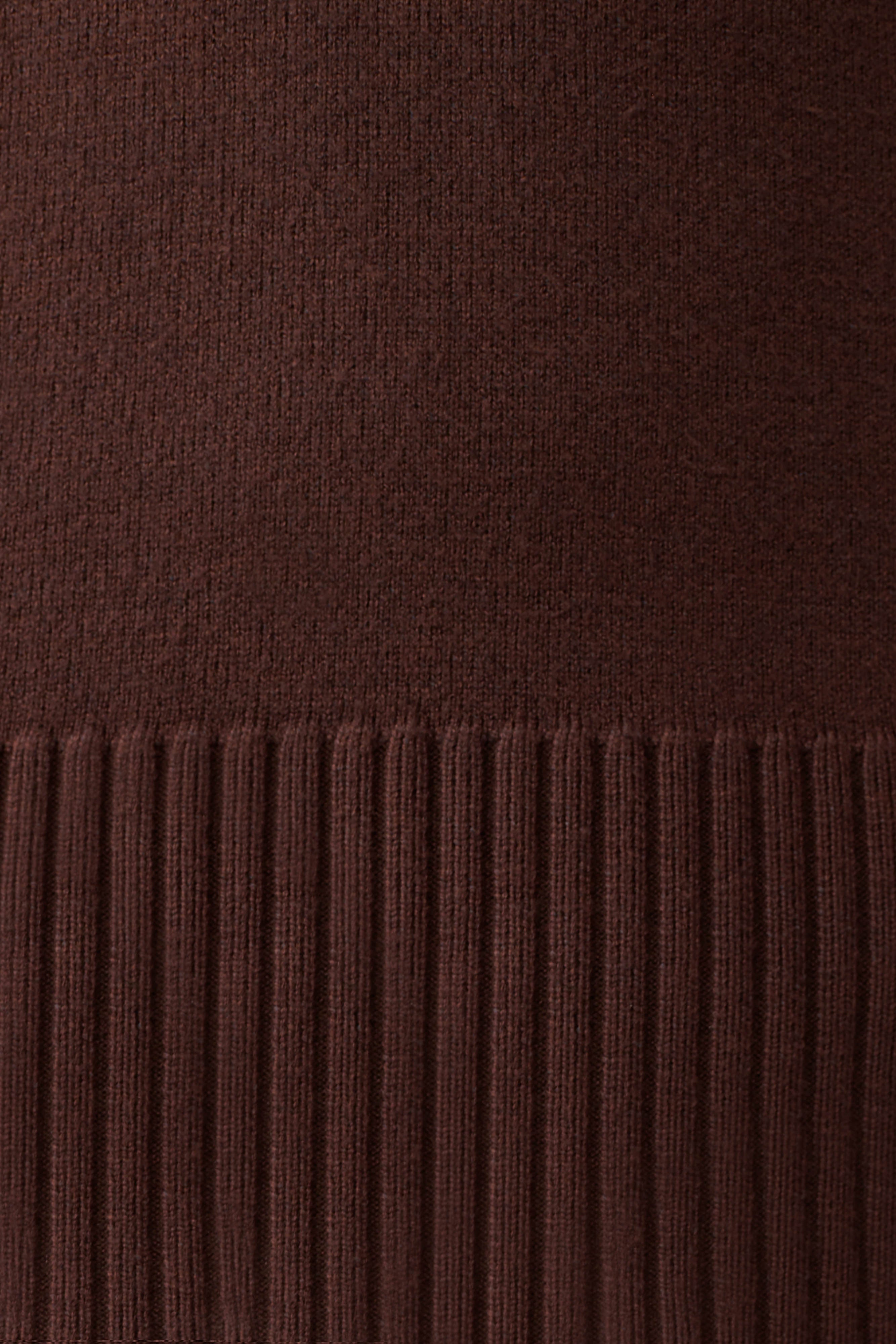 Stanley Ribbed High Neck Jumper - Chocolate