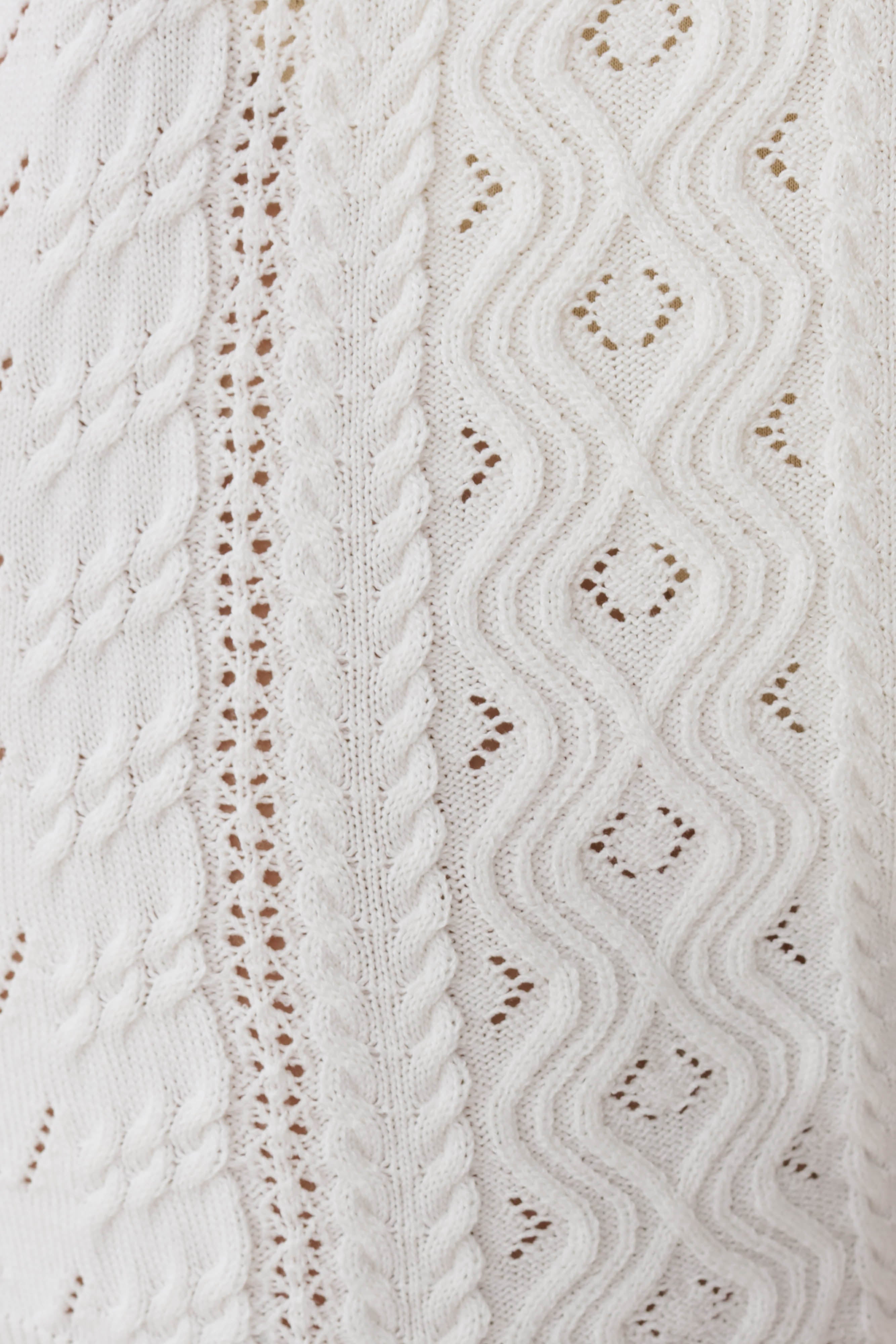 Darlene Pointelle Knit Shorts - White