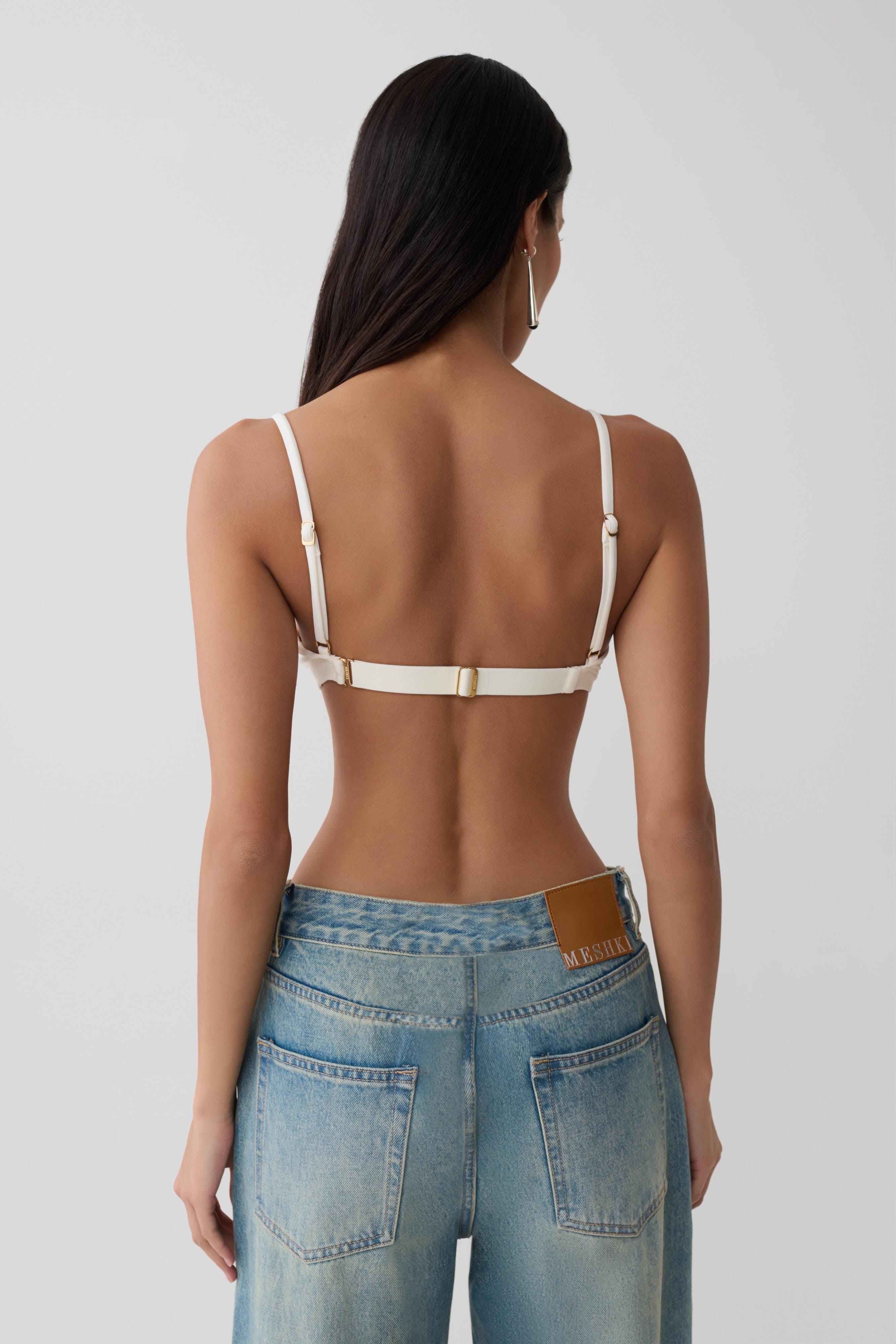Kels Micro Triangle Bralette - White