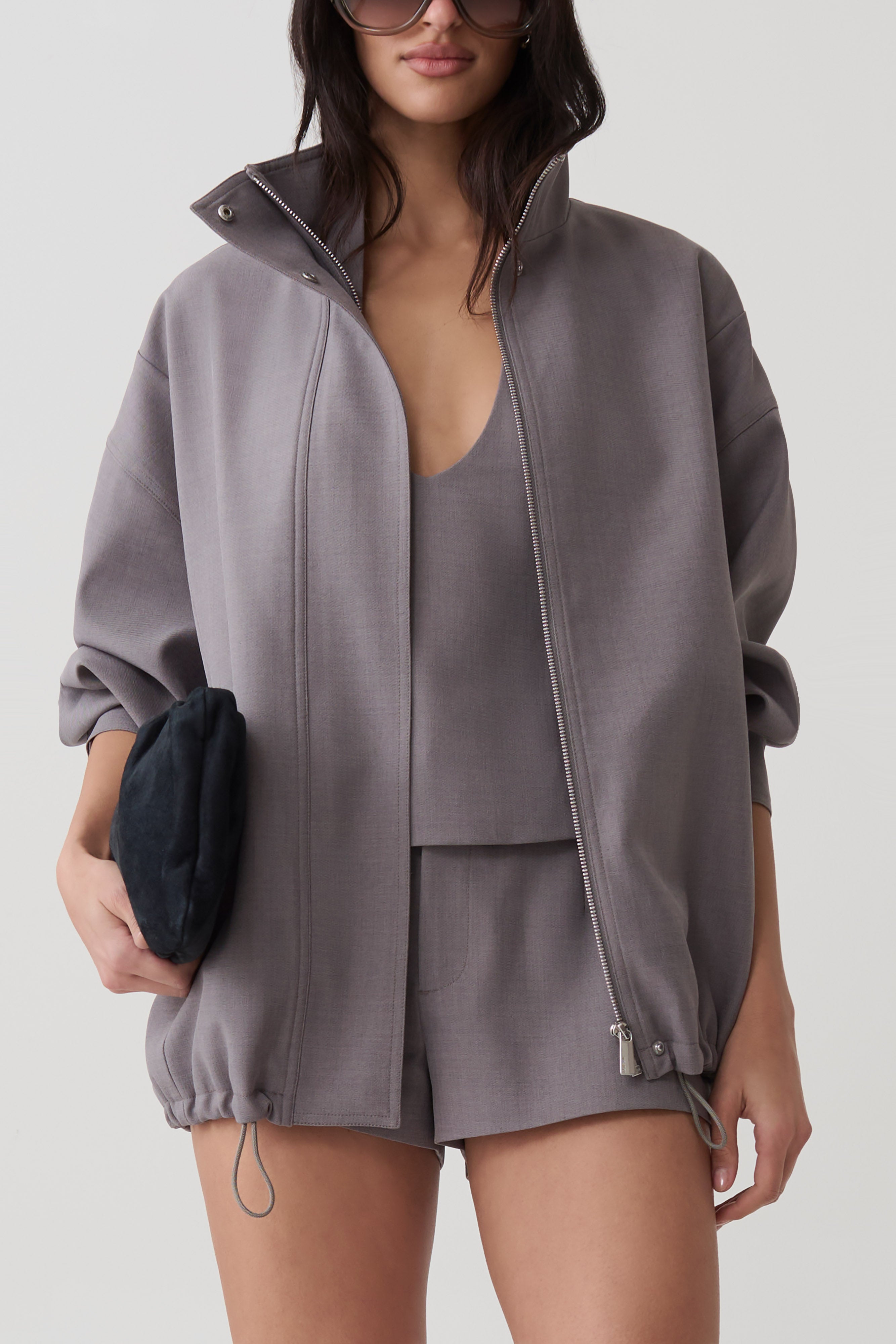 Jennina Mini Short - Light Grey Marle