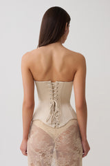 Nicolla Satin Strapless Corset - Blush Rose Gold