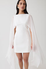 Triana Chiffon Overlay Mini Dress - White