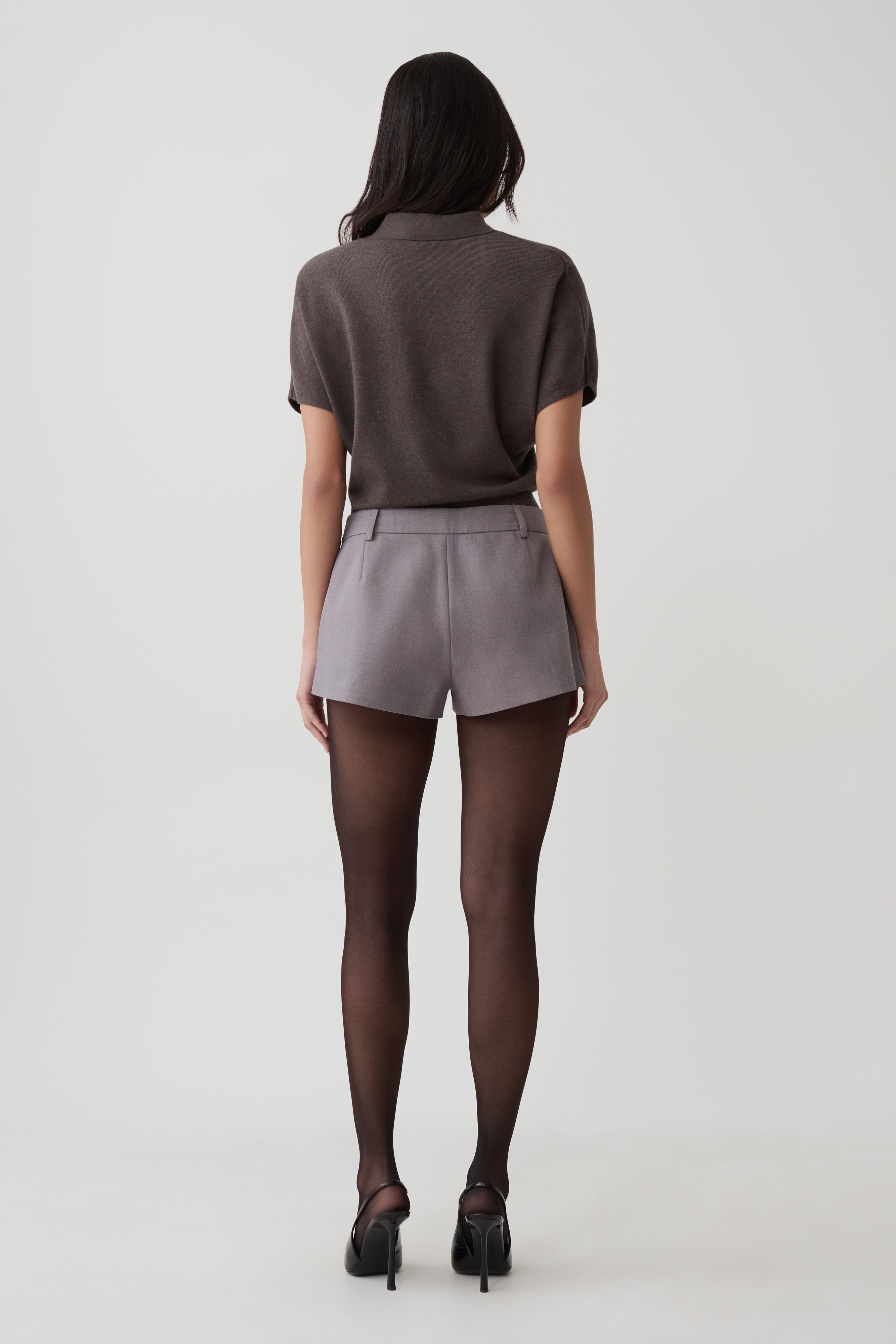 Jennina Mini Short - Light Grey Marle
