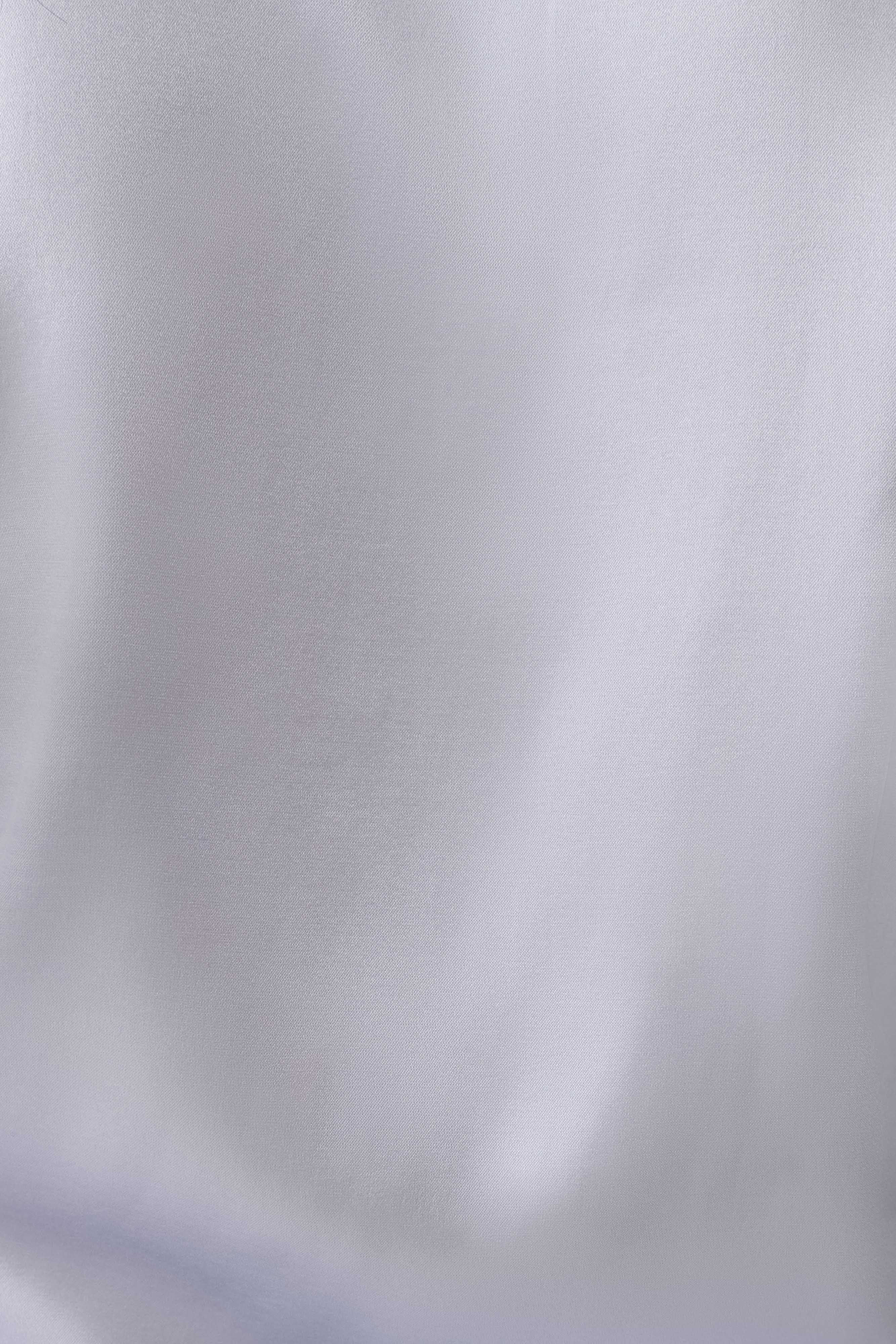 Queenie Silk Blend Long Sleeve Shirt - Ice Blue