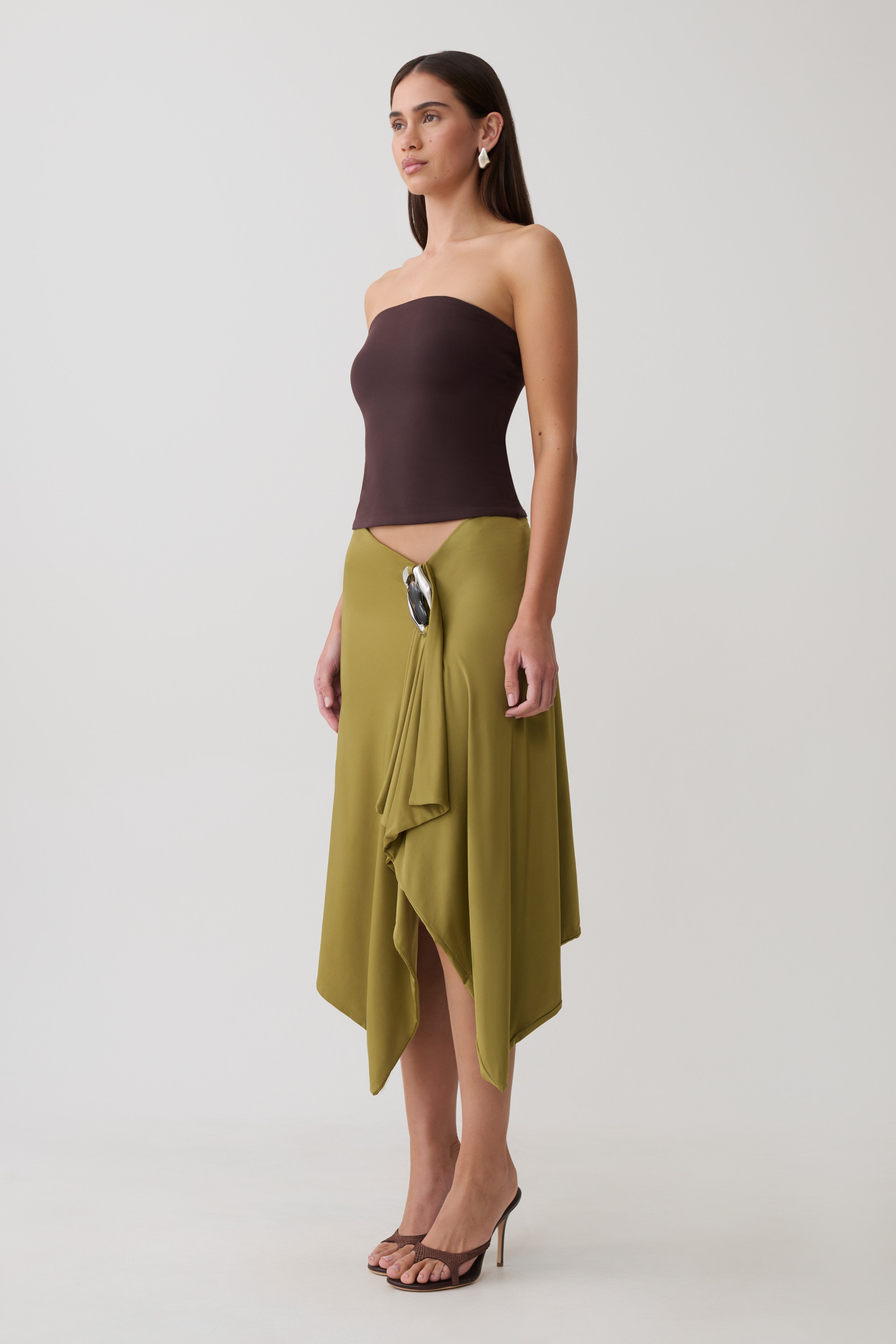 Harley Strapless Bandeau Top - Chocolate