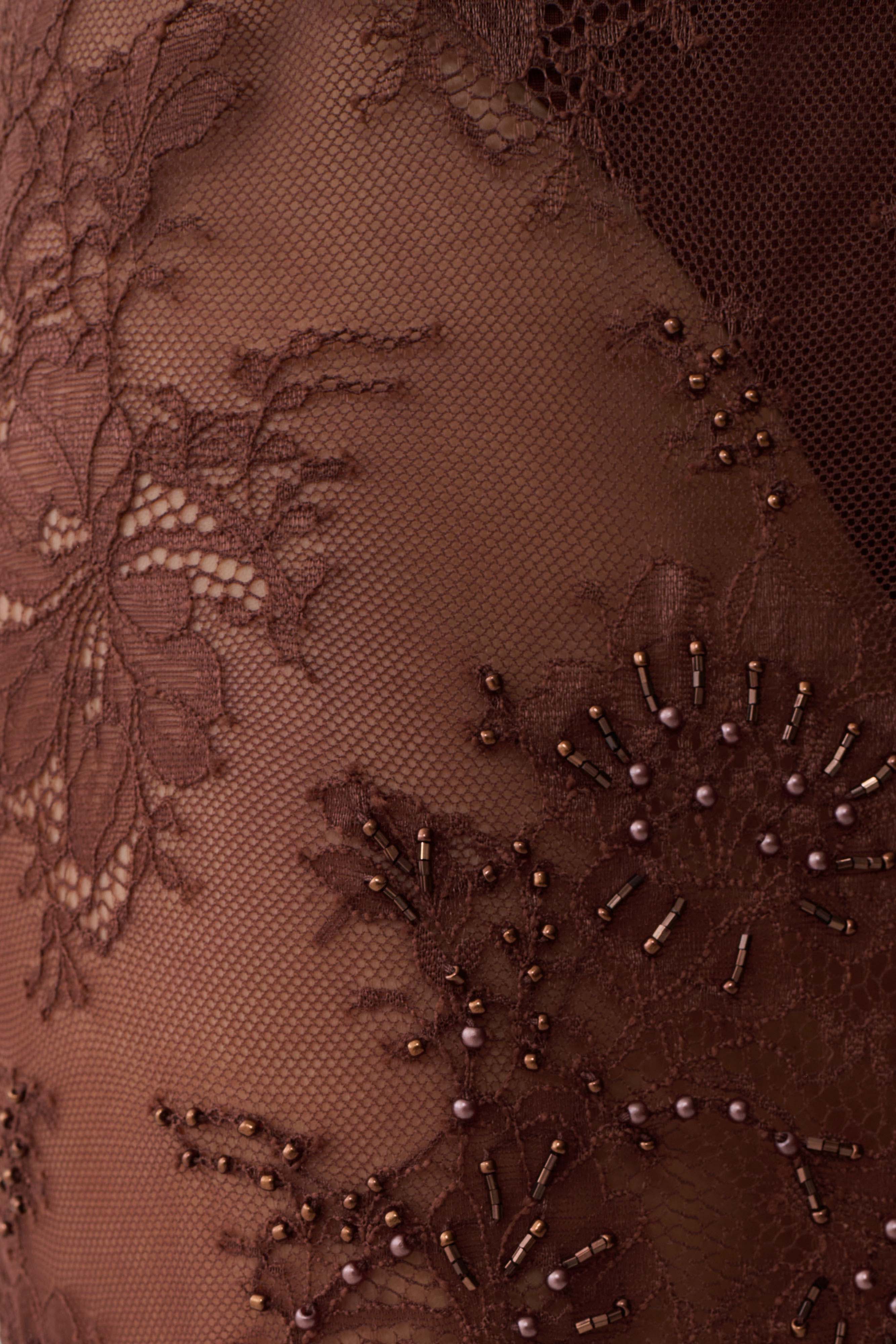Marcelle Lace Midi Skirt - Dark Chocolate