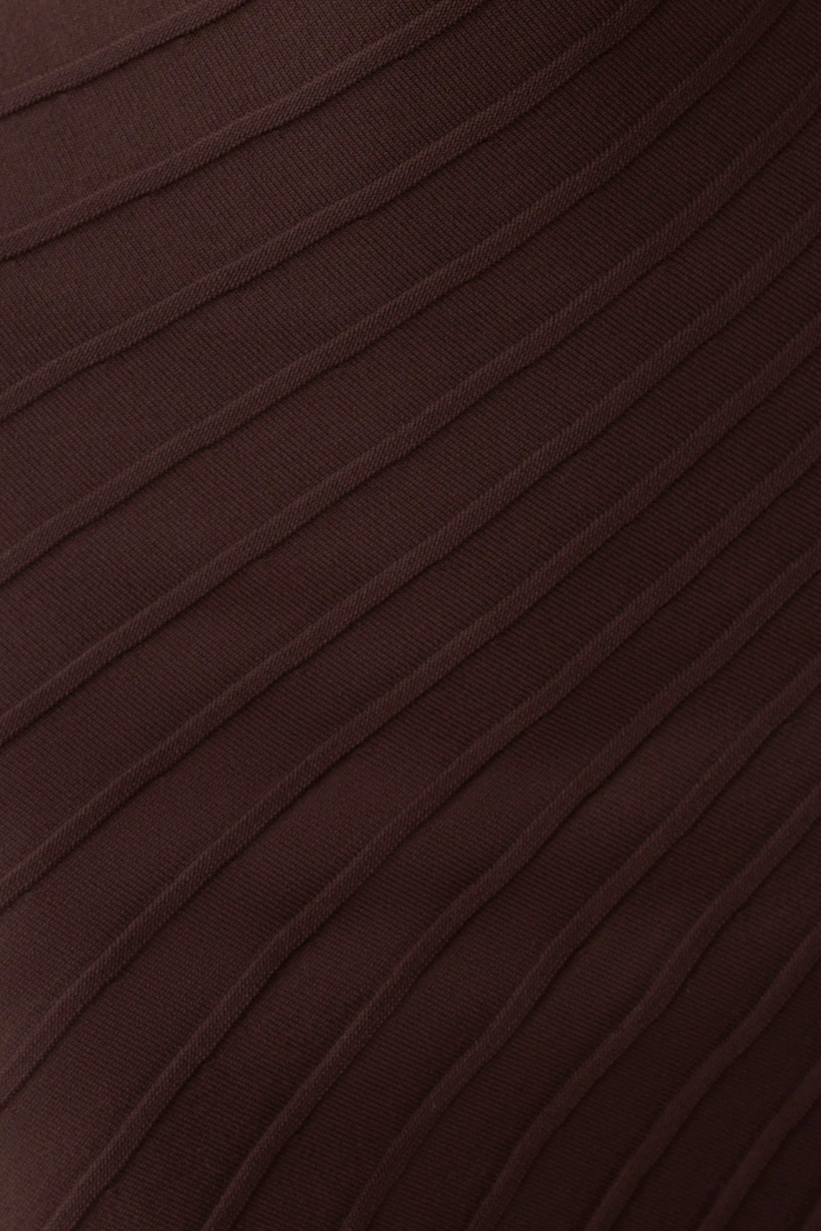 Posy Ribbed Sleeveless Mini Dress - Dark Chocolate