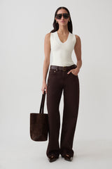 Claudina V-Neck Knit Tank - Ivory