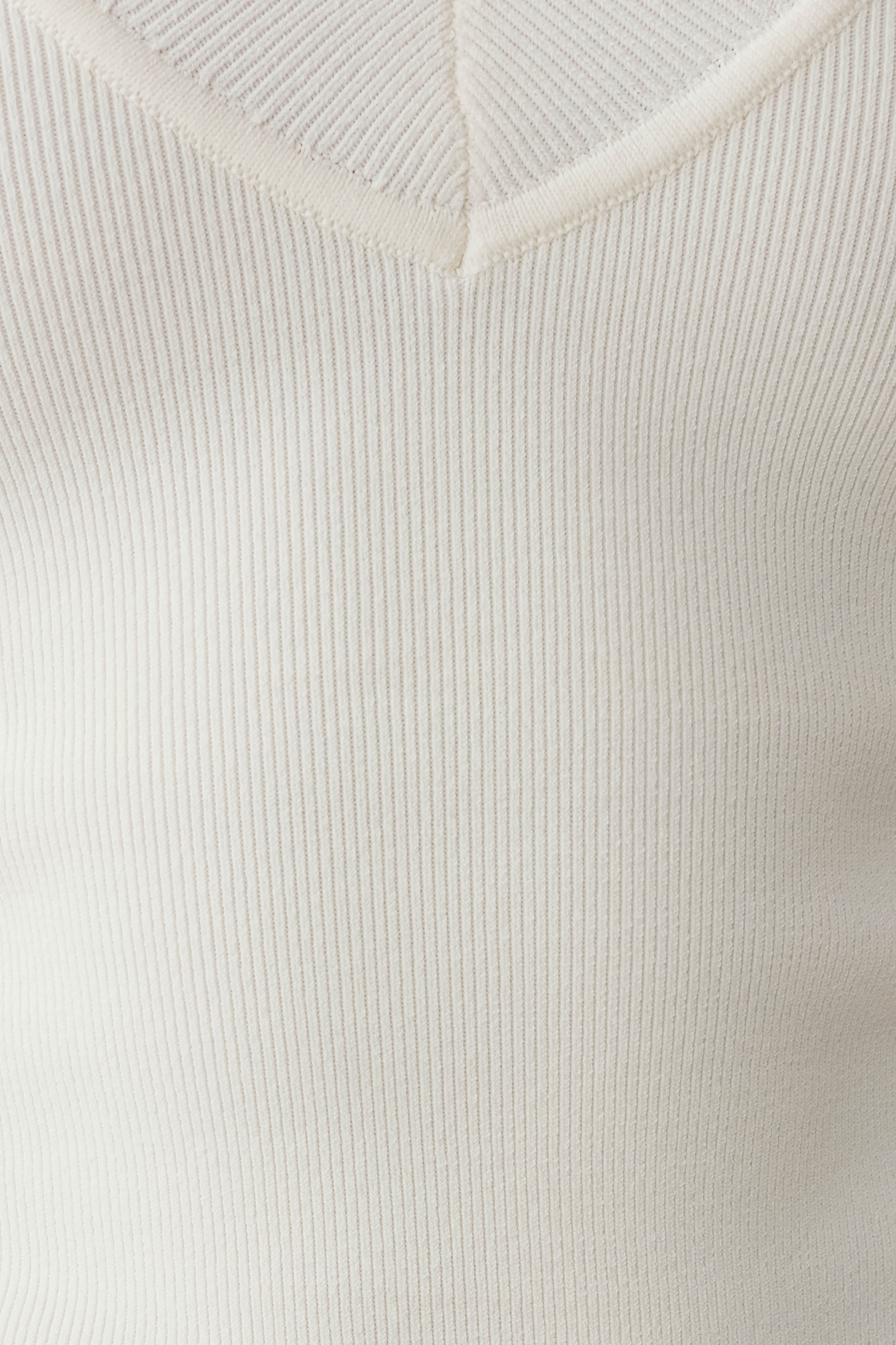 Claudina V-Neck Knit Tank - Ivory